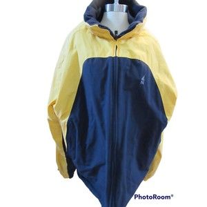 Nautica men reversible fleece lined winter coat jacket 2XLT blue yellow